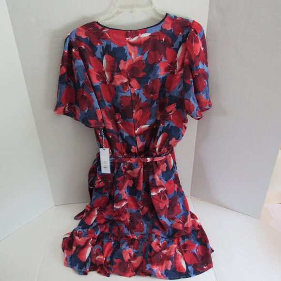 Draper James Midi Flutter Sleeve Lined Wrap Dress Blue Floral Size XL NWT - Picture 2 of 6